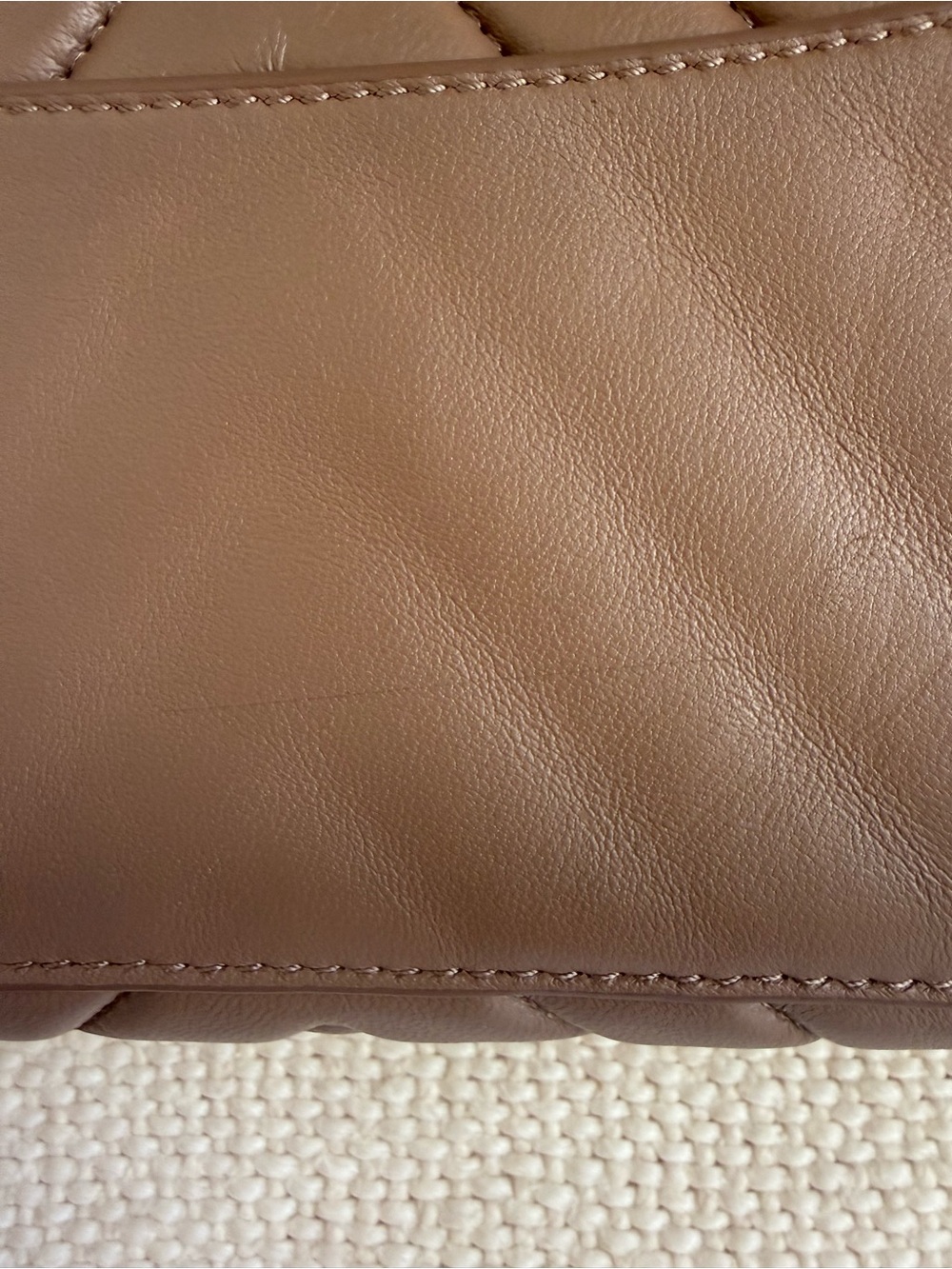 Quince Italian Leather Quilted Wallet Crossbody - Taupe Brown - Picture 8 of 9